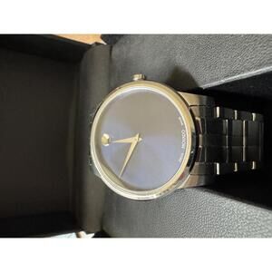 Movado SWISS Quartz Blue Dial Stainless Steel Men's Watch Style #0607534